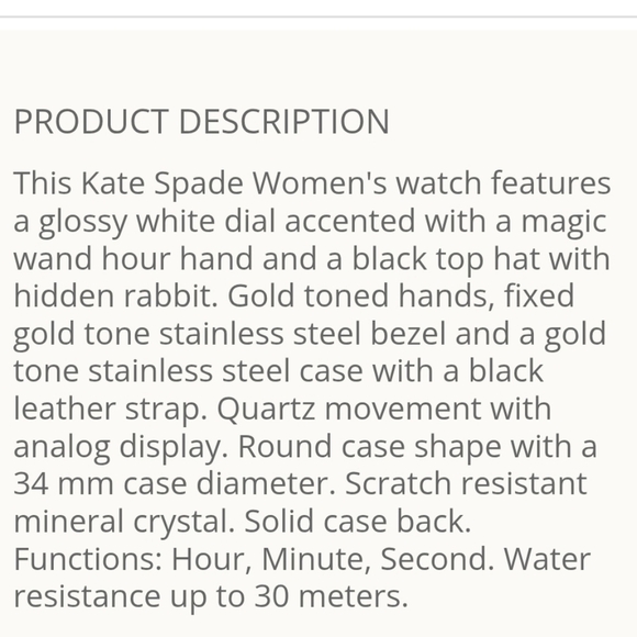 Kate Spade Magic Hat Metro Watch Like New Collectible Minimalist Career - Picture 9 of 9